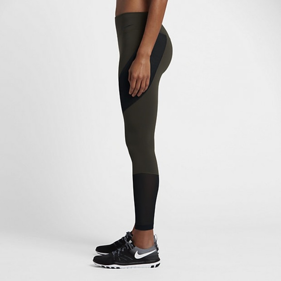 Nike Legendary Tight Fit Legging Pants Black Mesh - Picture 3 of 8